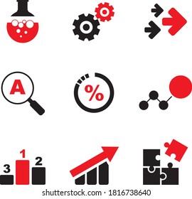 Research icon set. All are 9 icons.