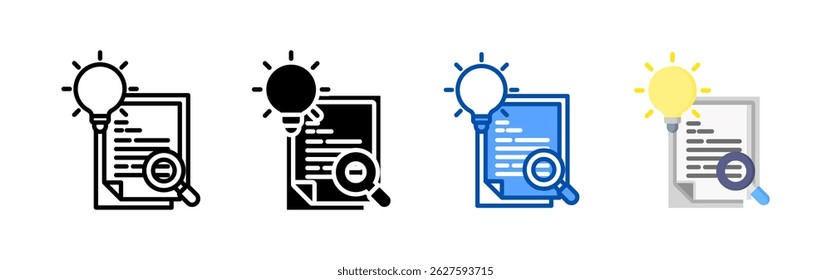 Research icon set bundle. Multi style icon collection perfect for websites, apps, and presentations. Simple vector icon collection