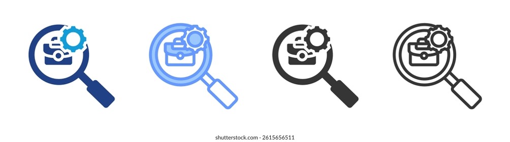 Research icon set multiple style collection
