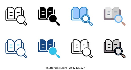 Research icon set multiple style collection 
