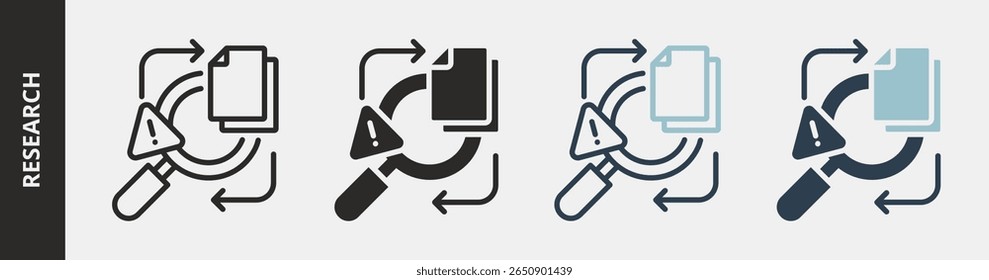 Recherchesymbol Sammlung mehrerer Stile festlegen. Enthält Symbole für Umrisse, Glyphen, Umrissblau und Glyphenblau