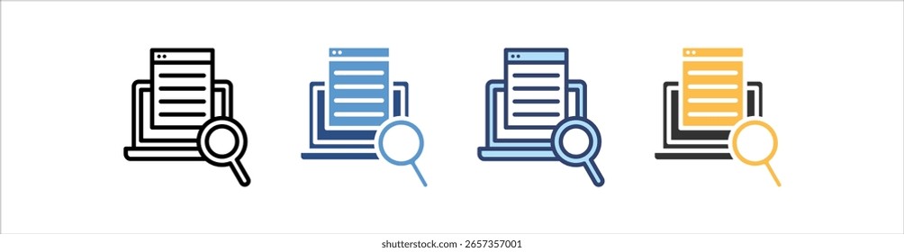 Research Icon Set Multiple Style Collection