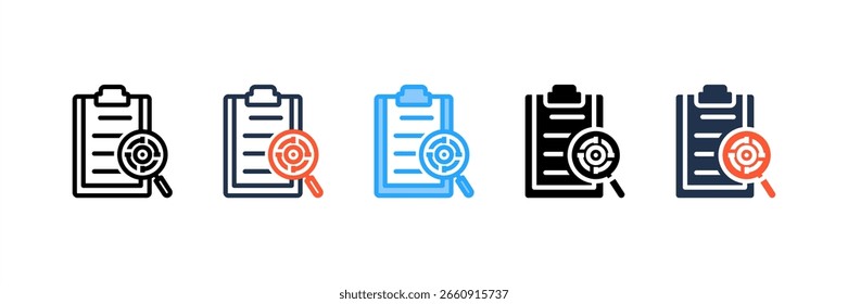Conjunto de iconos de investigación colección de estilos múltiples