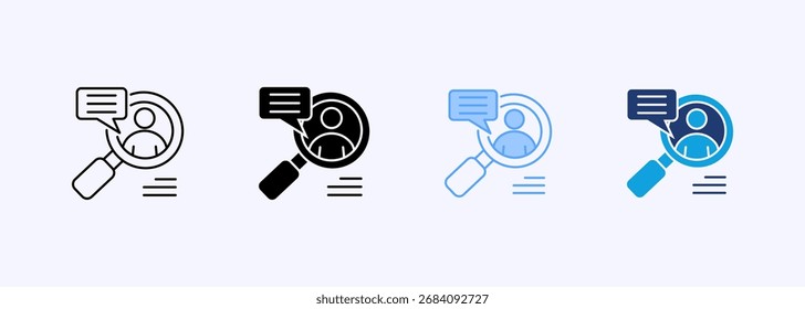 Research Icon Set Multiple Style Collection