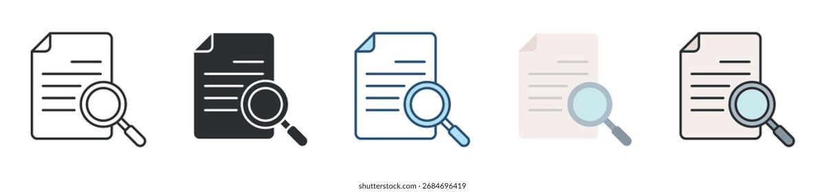 Research Icon Set Multiple Style Collection