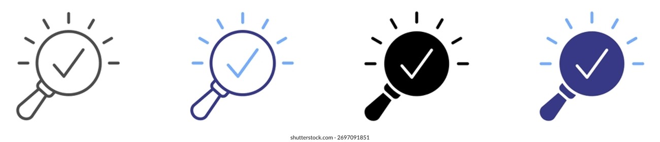 research icon set multiple style