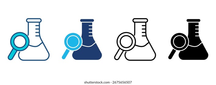 Recherchieren Sie Symbolsatz mit mehreren Stilen. Vektorgrafik