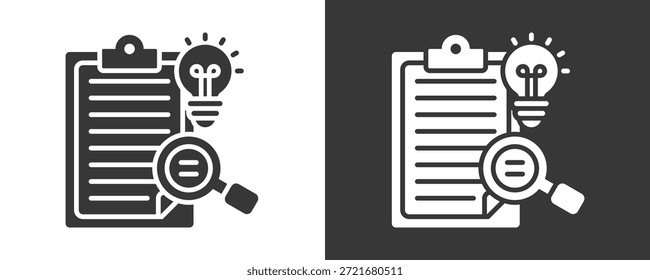 Research Icon Set Vector Collection Isolated In Black And White