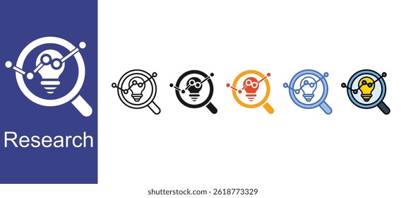 Research icon sets collection multi style
