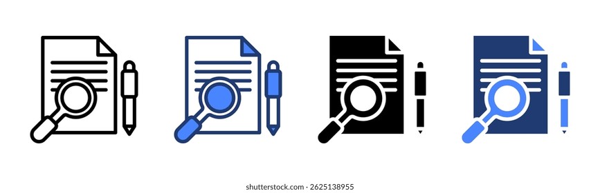 Research icon sheet multiple style collection