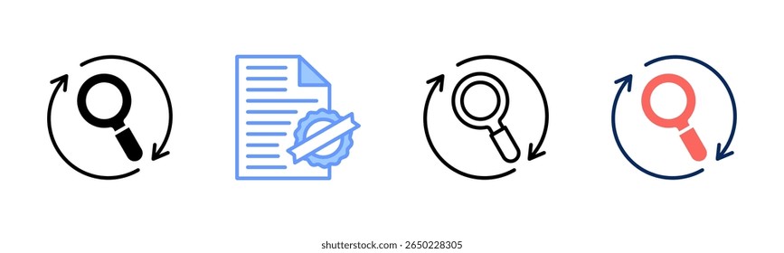 Research icon sheet multiple style collection
