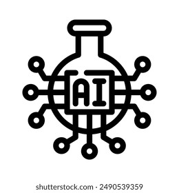 icono de investigación con contorno de estilo