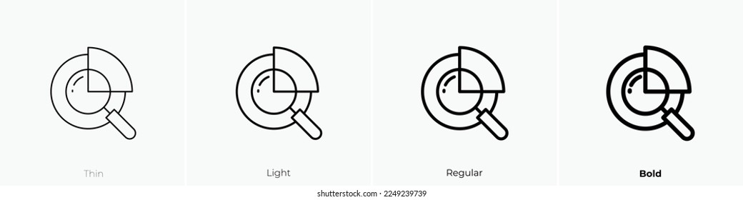 research icon. Thin, Light Regular And Bold style design isolated on white background