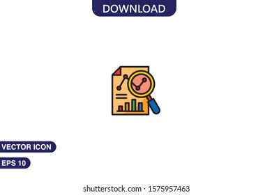 Research icon in trendy flat style isolated on white background vector illustration 