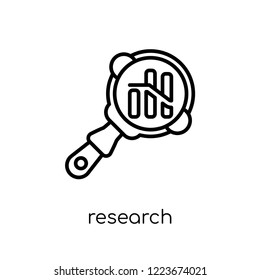 Research icon. Trendy modern flat linear vector Research icon on white background from thin line Business and analytics collection, editable outline stroke vector illustration