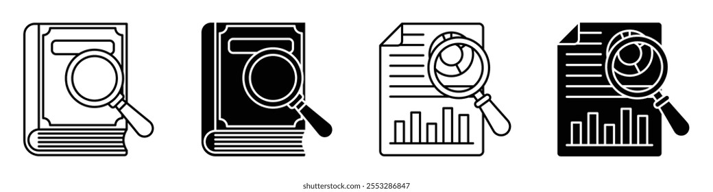 Conjunto de Vectores de íconos de investigación. EPS10