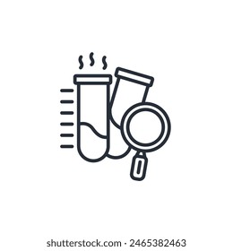 Vector de investigación. Icono de estilo lineal.Trazo editable.Ilustración de estilo para uso Diseño web,logo.Symbol.