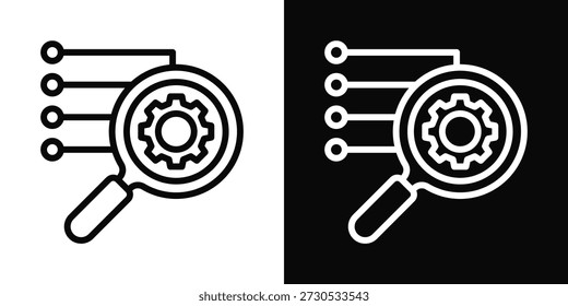 Research Icon White And Black Background Style