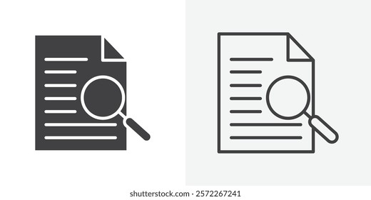 Research icons. flat and line style set