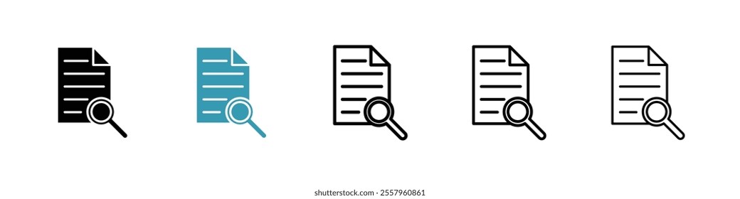 Research icons pack in black and blue.