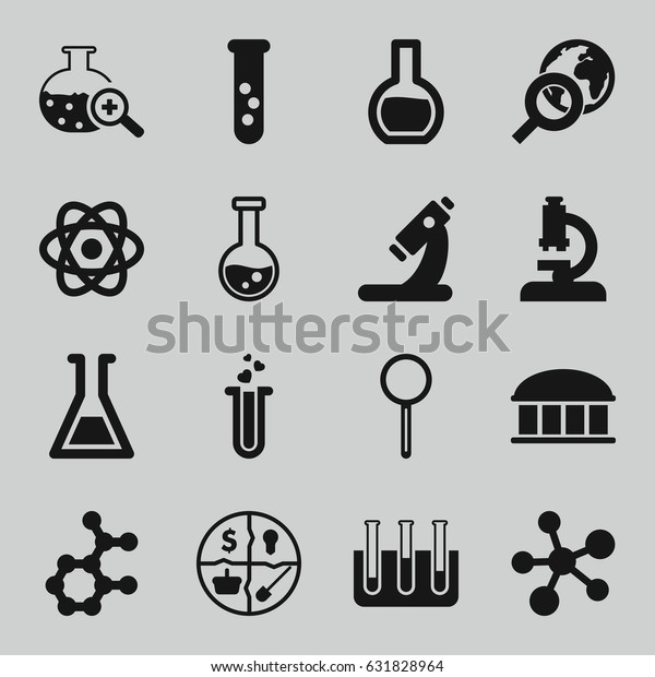 Research Icons Set Set 16 Research Stock Vector (Royalty Free) 631828964