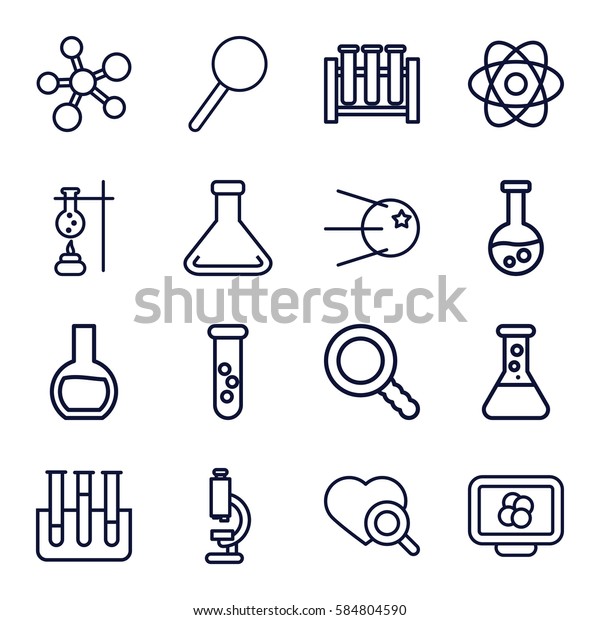 Research Icons Set Set 16 Research Stock Vector (Royalty Free ...