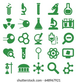 Research icons set. set of 25 research filled icons such as observatory, test tube, drop counter, heart search, microscope, heart test tube, magnifier, search, zoom out