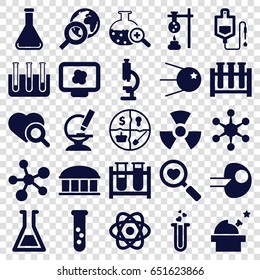 Research icons set. set of 25 research filled icons such as observatory, test tube, drop counter, heart search, heart test tube, microscope, test tube search, radiation
