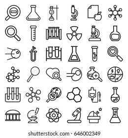 Laboratory Icon Set Collection Science Thin Stock Vector (royalty Free 