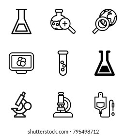 Science Lab Icons Set Simple Flat Stock Vector (Royalty Free ...