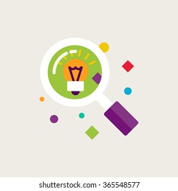 Research, idea, creative vector illustration