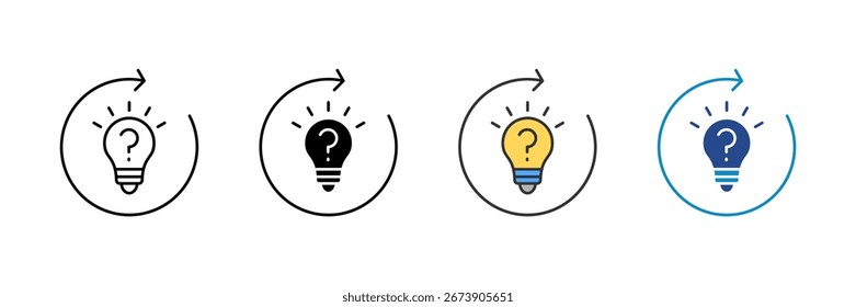 Research Idea Icon Set Multiple Style Collection