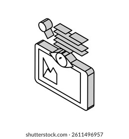 research infographic on tablet screen isometric icon vector. research infographic on tablet screen sign. isolated symbol illustration