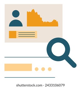 Research for information. Vector illustration in flat style with research theme. Editable vector illustration.