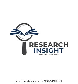 Research Insight Logo Icon Vector Template. Research Logo With Simple And Elegant Magnifying Glass Symbol.