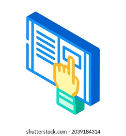 Forschungsinstruktion Isometrie-Vektorgrafik. Forschungslehrzeichen. einzelne Symbolillustration