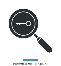 Research keyword icon vector illustration logo template for many purpose. Isolated on white background.