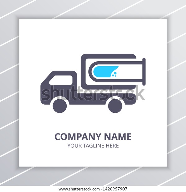 Research Lab\
Delivery Logo Design Concept, laboratory bottle and truck car\
element, used for chemical company,\
etc