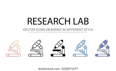 Research Lab icon design with white background stock illustration