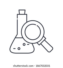 Research lab icon, linear isolated illustration, thin line vector, web design sign, outline concept symbol with editable stroke on white background.
