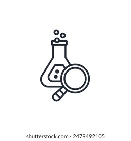 Forschungslabor-Symbol. Vektorgrafik.Editierbarer Strich.Lineares Stilzeichen zur Verwendung Webdesign,Logo.Symboldarstellung.