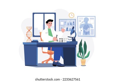 Research Lab Illustration concept. A flat illustration isolated on white background