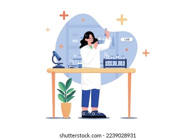 Research lab Illustration concept. A flat illustration isolated on white background