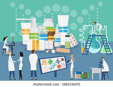 Research laboratory concept isolated on white background. Vector illustration. Eps 10.