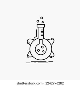 research, laboratory, flask, tube, development Line Icon. Vector isolated illustration