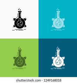 research, laboratory, flask, tube, development Icon Over Various Background. glyph style design, designed for web and app. Eps 10 vector illustration