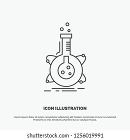 research, laboratory, flask, tube, development Icon. Line vector gray symbol for UI and UX, website or mobile application