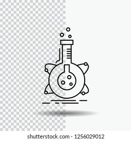 research, laboratory, flask, tube, development Line Icon on Transparent Background. Black Icon Vector Illustration