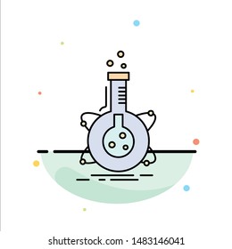 research, laboratory, flask, tube, development Flat Color Icon Vector