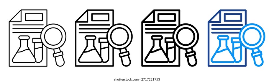 Conjunto de Colección de contorno diferente de icono de laboratorio de investigación
